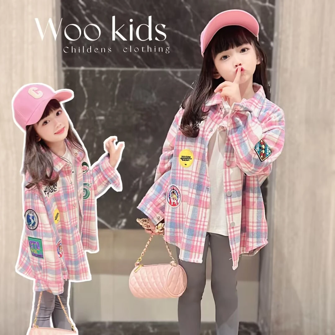 （现货）WOOKIDS亲子童装“美式格子”定制儿童衬衫加厚衬衣W23092503