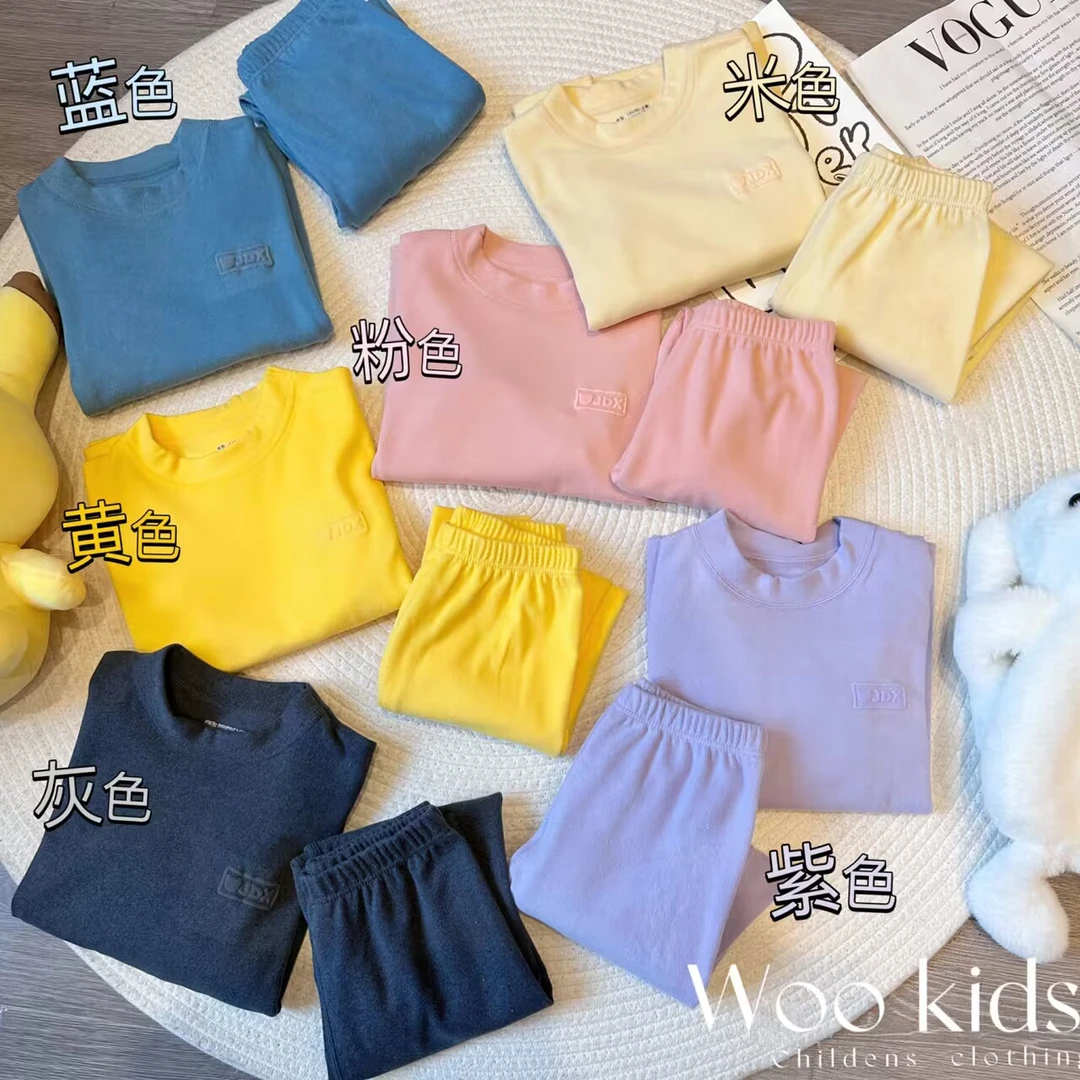 （限时福利）亲子童装“糖果柔软”定制儿童家居服内衣套装 W23091303