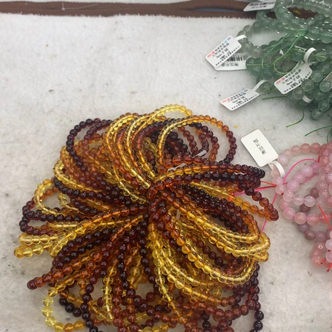 【闪购商品】烟晶手链银S925镶嵌蜜蜡手链