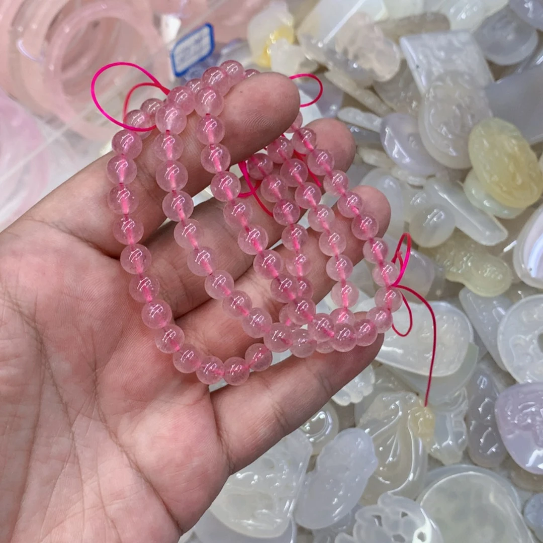 【闪购商品】烟晶手链银S925镶嵌草莓晶6mm手链