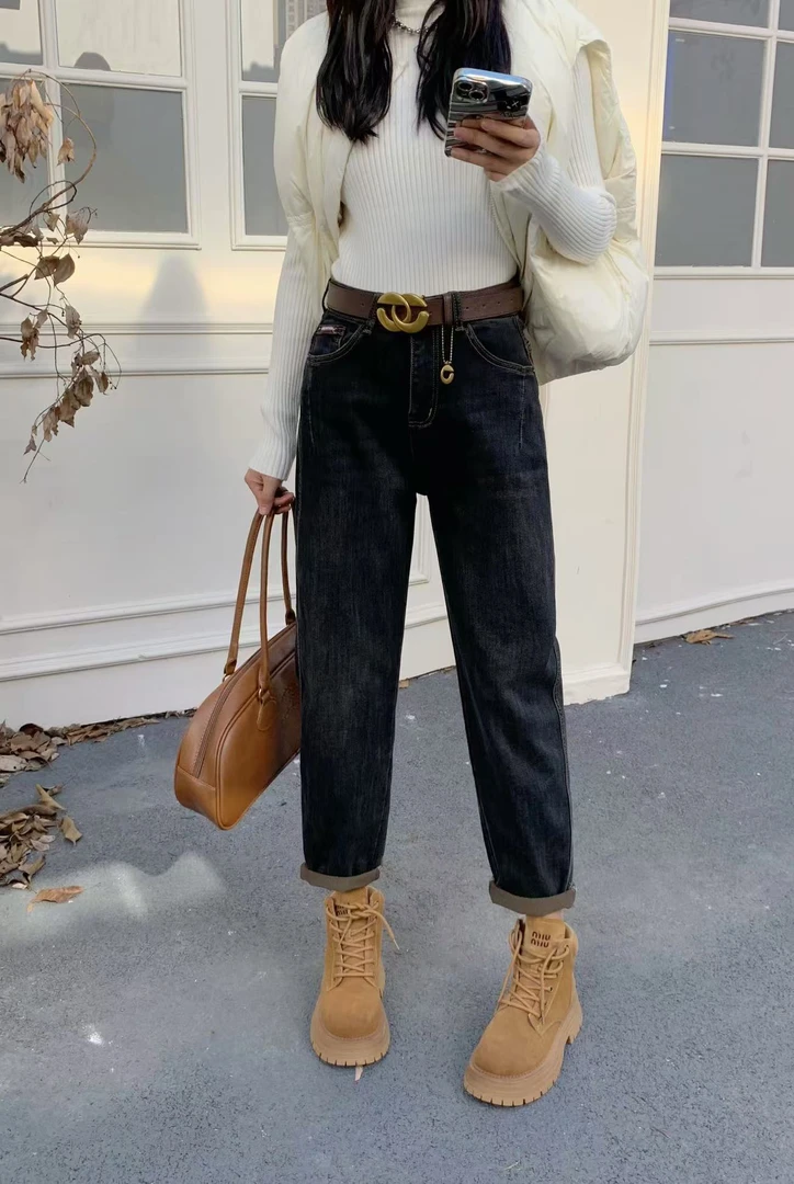 秋冬新款小跨牛仔裤87087