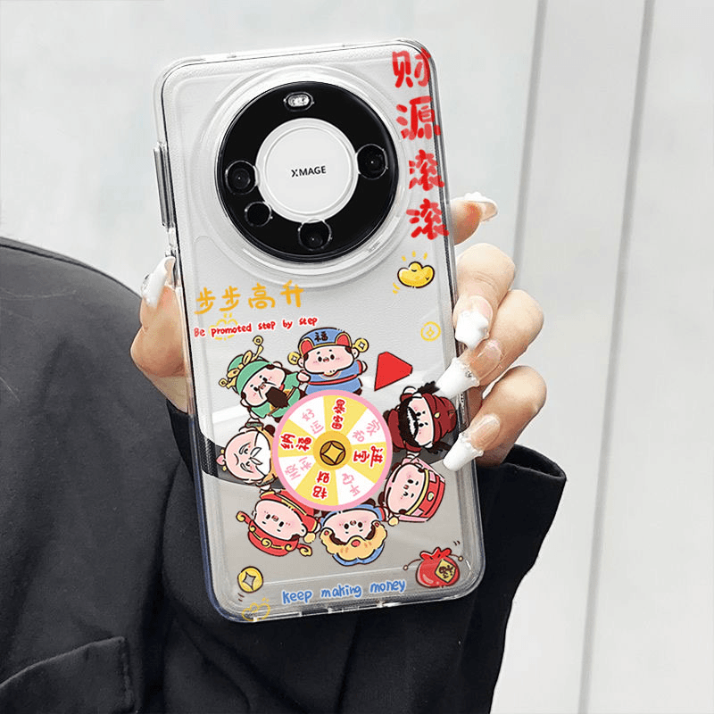 财源滚滚太空壳华为mate60pro手机壳p60pro/50pro全包p40/30透明
