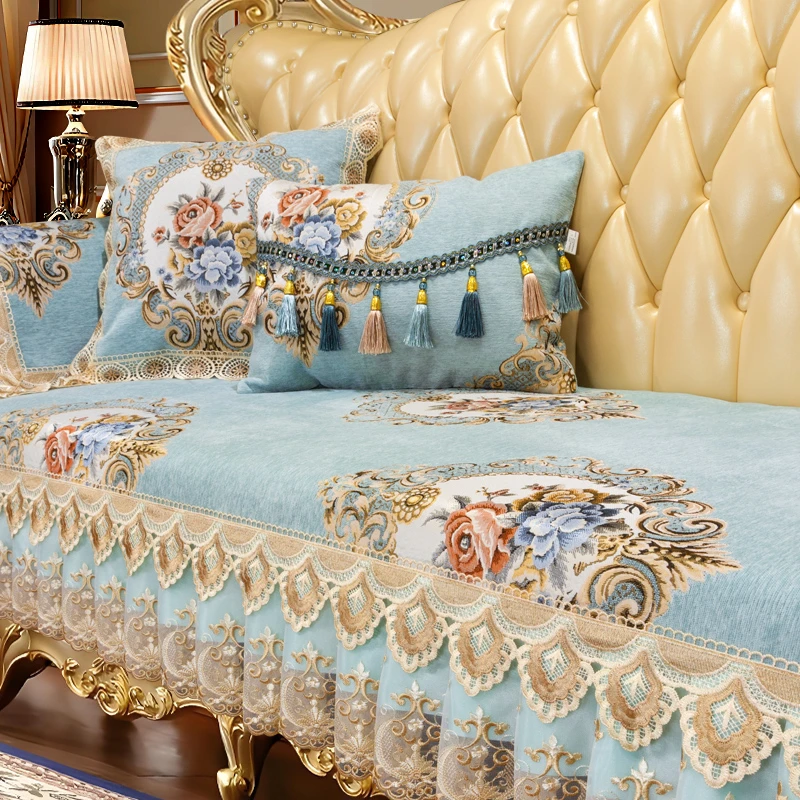 欧式沙发垫四季通用北欧高档奢华防滑皮沙发套盖布美式客厅坐垫冬