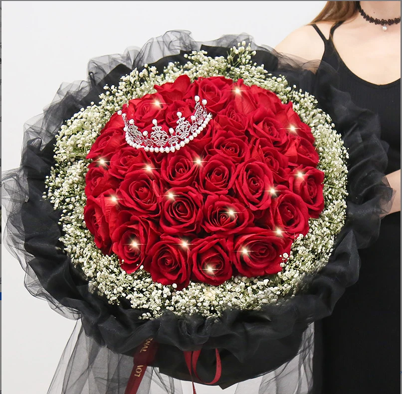 【情人节爆款】33枝红玫瑰星光❤心动鲜花·同城花店速递骑手专送上门