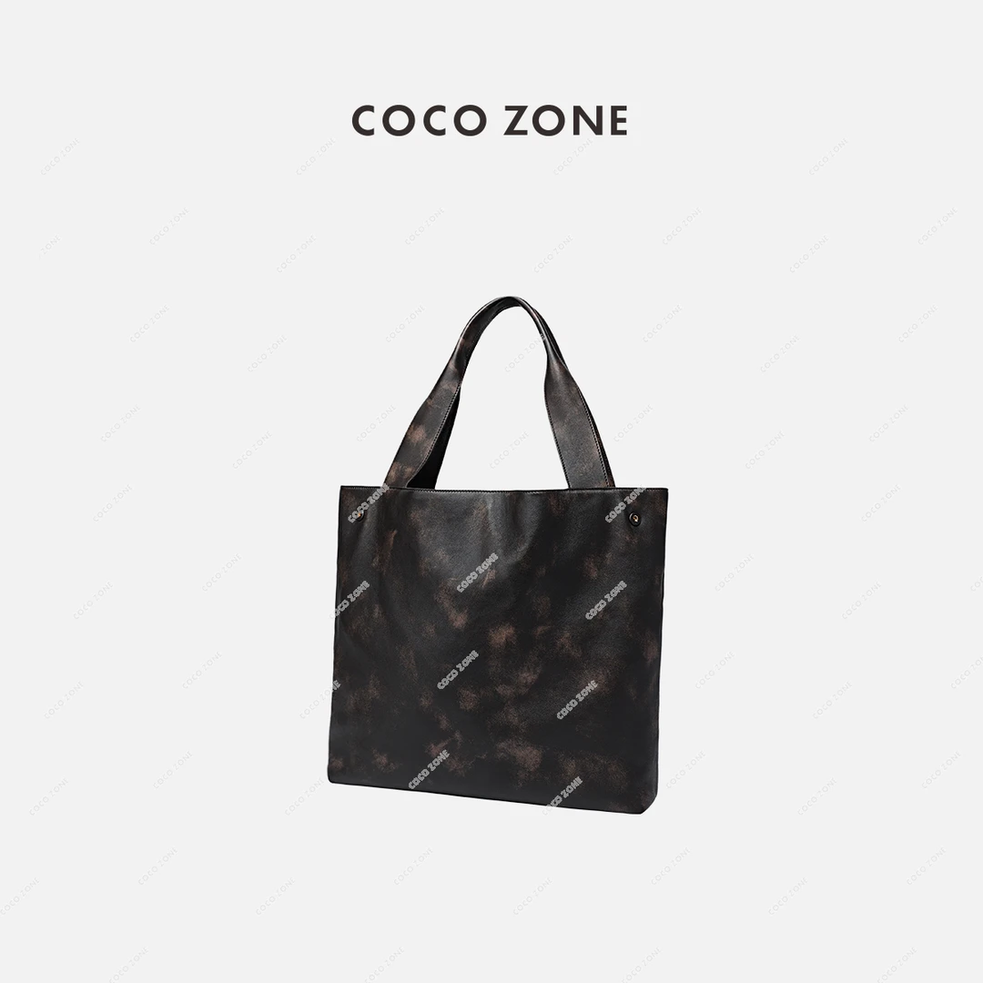 COCO ZONE 刘一一 做旧托特包单肩腋慵懒风短裤购物女包23C30050