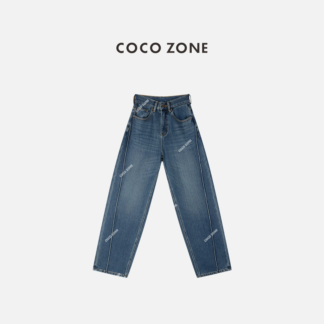 COCO ZONE 刘一一 棉莱赛尔混纺冬季加绒微弹牛仔裤CC1D2721