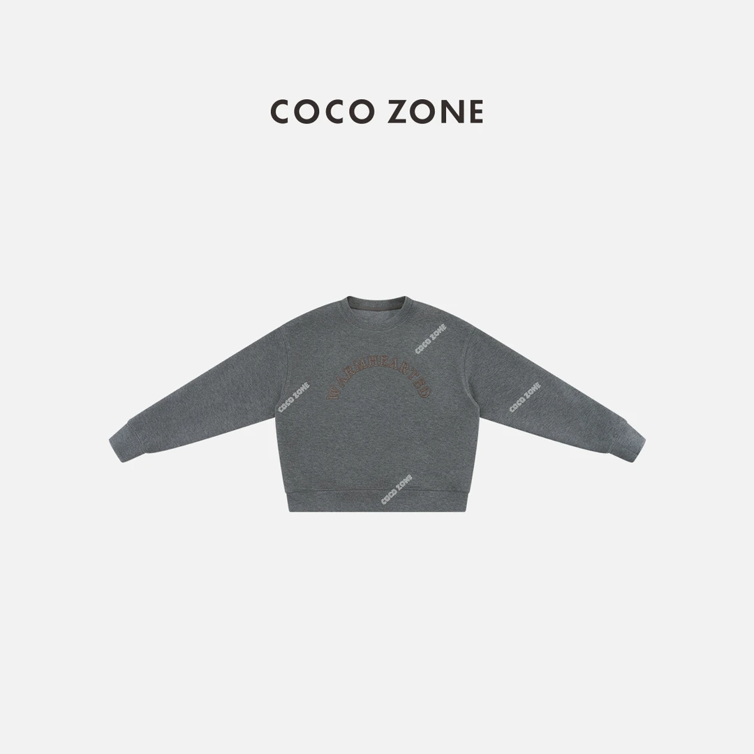 COCO ZONE 刘一一 秋冬慵懒风设计感字母圆领长袖卫衣CC2D2621