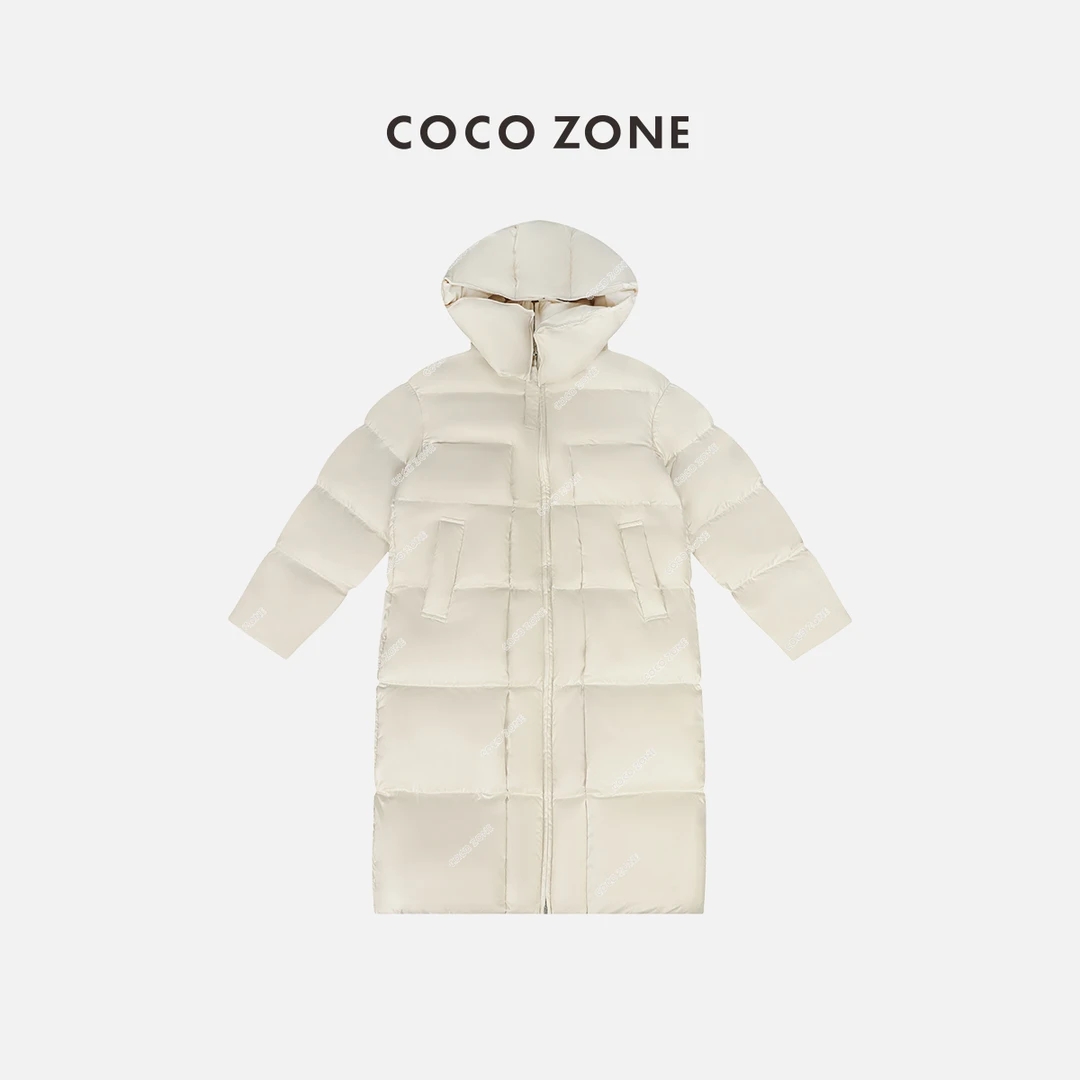 COCO ZONE 刘一一 "科鲁达长款"90鹅绒可拆帽长款羽绒服23C30542