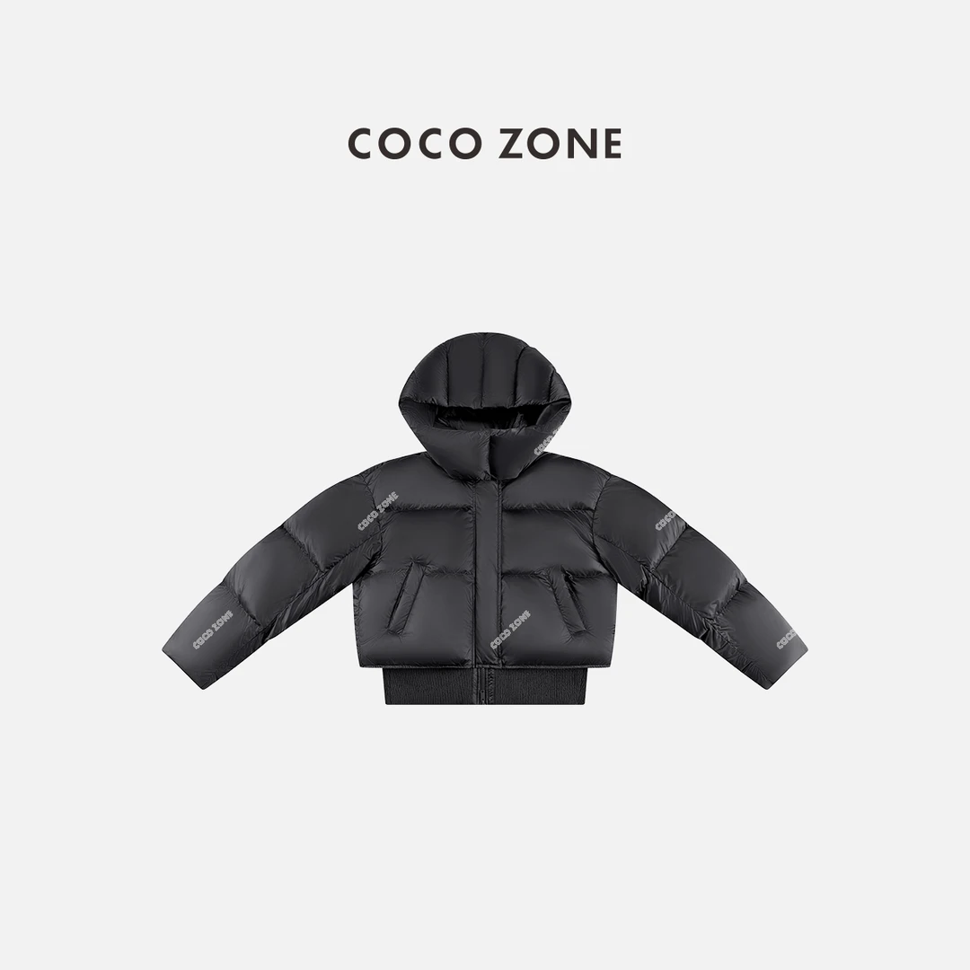 COCO ZONE 刘一一 冬季90白鸭绒保暖连帽拉链羽绒服CC2D2921