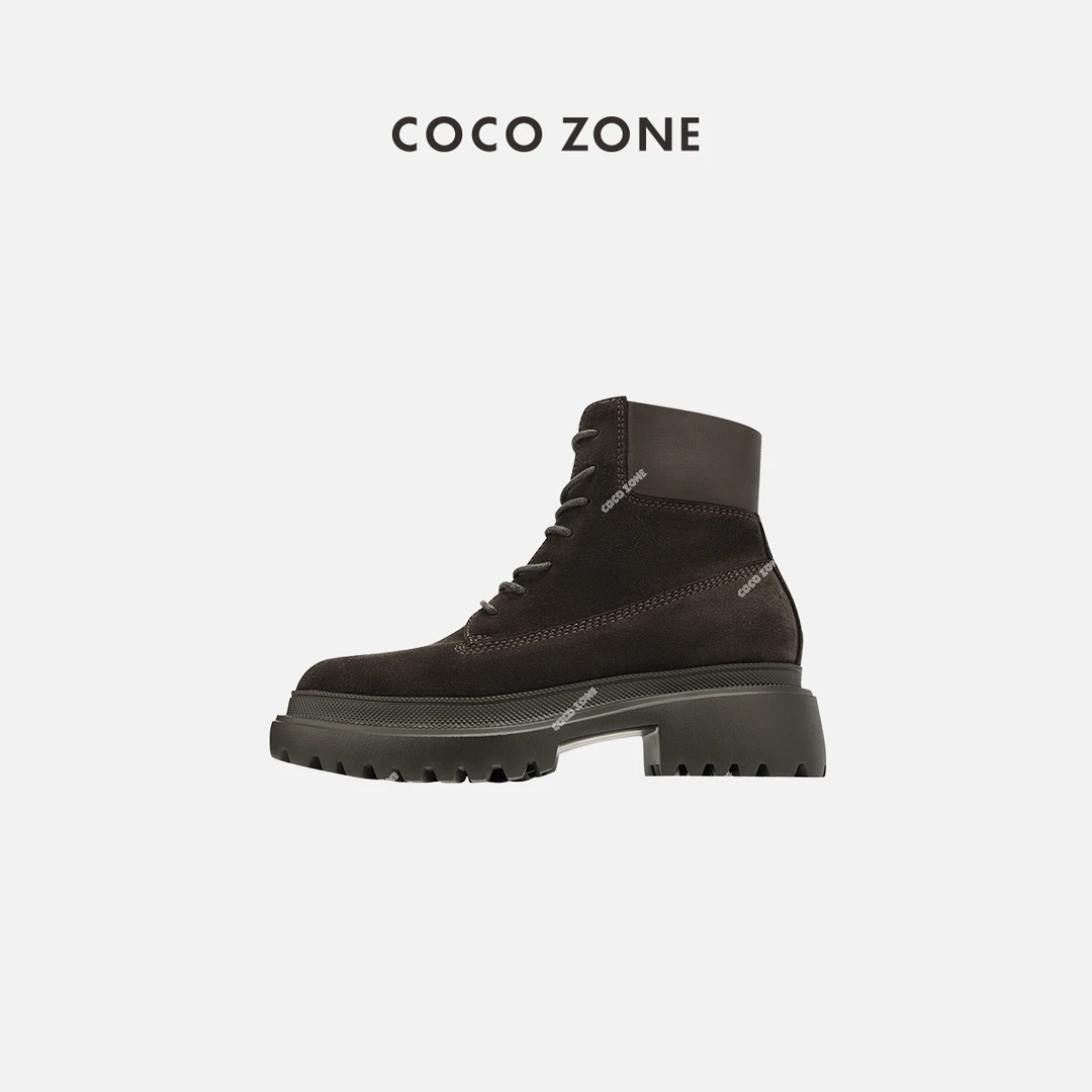 COCO ZONE 刘一一 “英伦风”复古短系带马丁短裤厚底靴23C30342