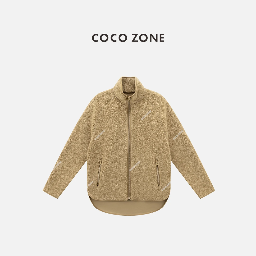 COCO ZONE 刘一一 时尚立领拉链外套纯色百搭长袖上衣CC2C1263