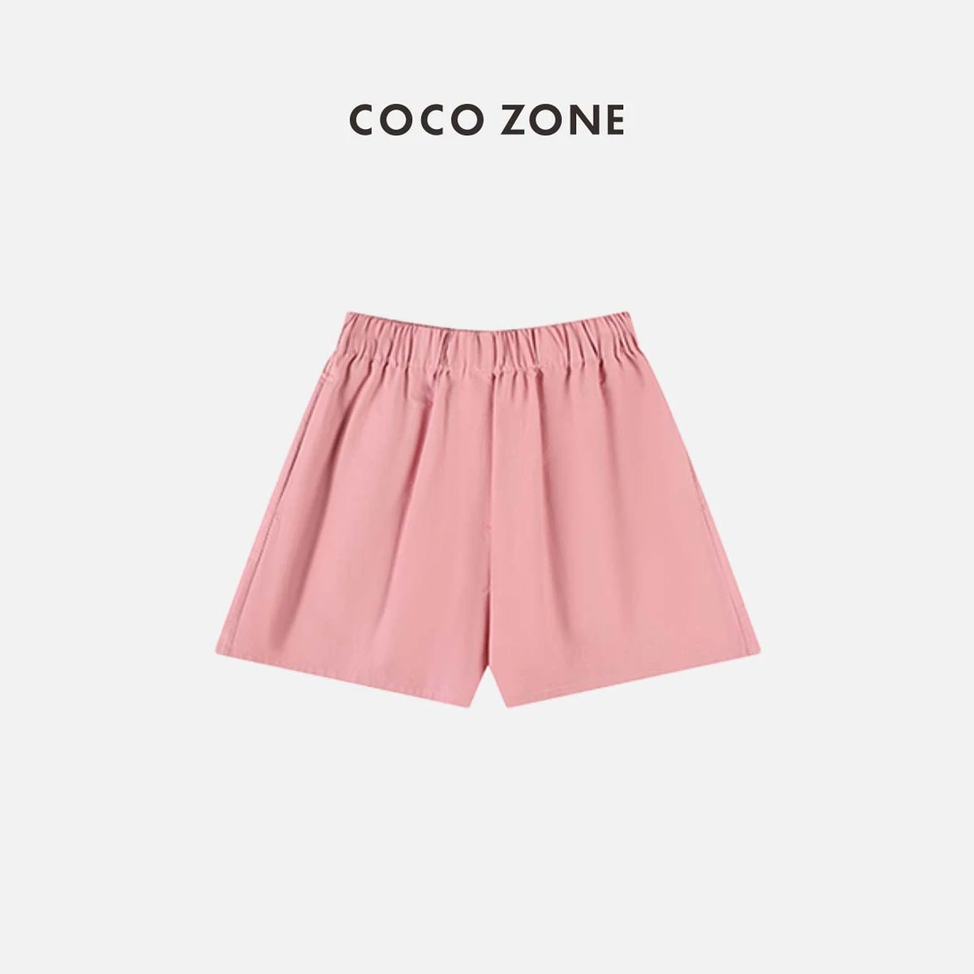 COCO ZONE 刘一一 夏季新款阔腿气质休闲松紧腰短裤23C18804