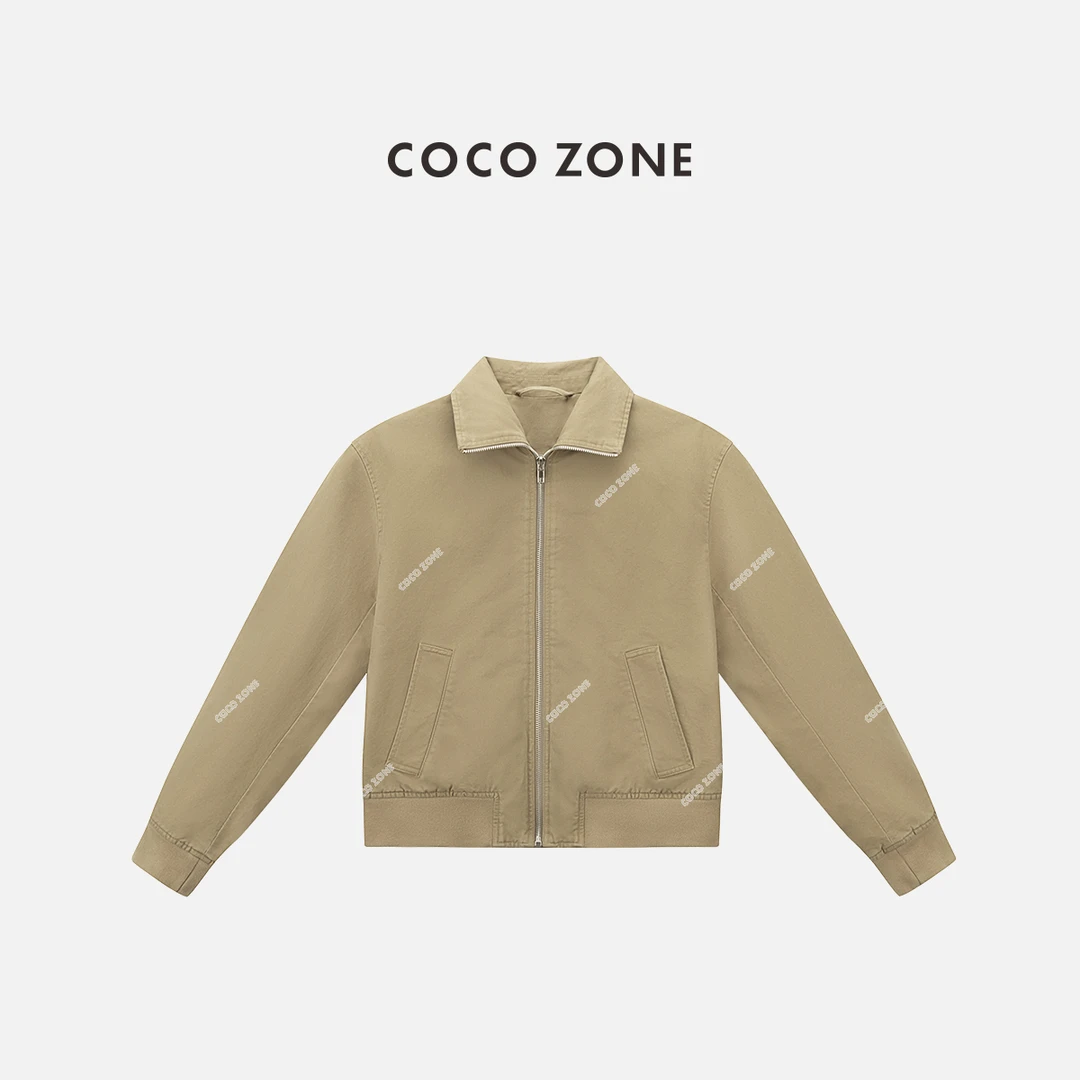 COCO ZONE 刘一一 100棉休闲立领外套简约拉链上衣CC1C1726