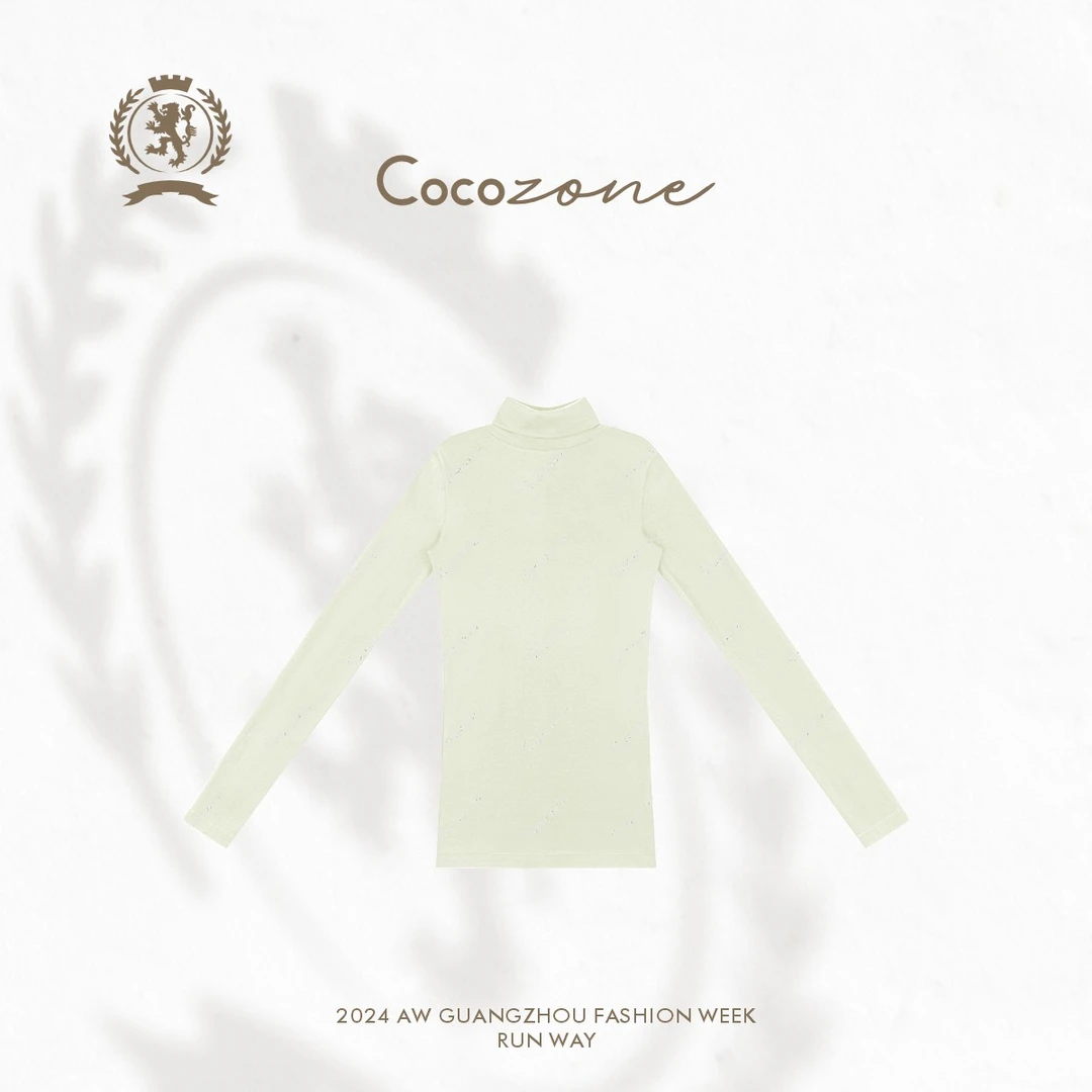 COCO ZONE 刘一一  ”复古老钱“ 100绵羊毛T恤CC1C2243