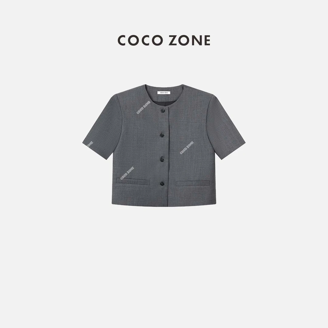 COCO ZONE 刘一一 新款夏季复古设计师西装简约运动23C18212