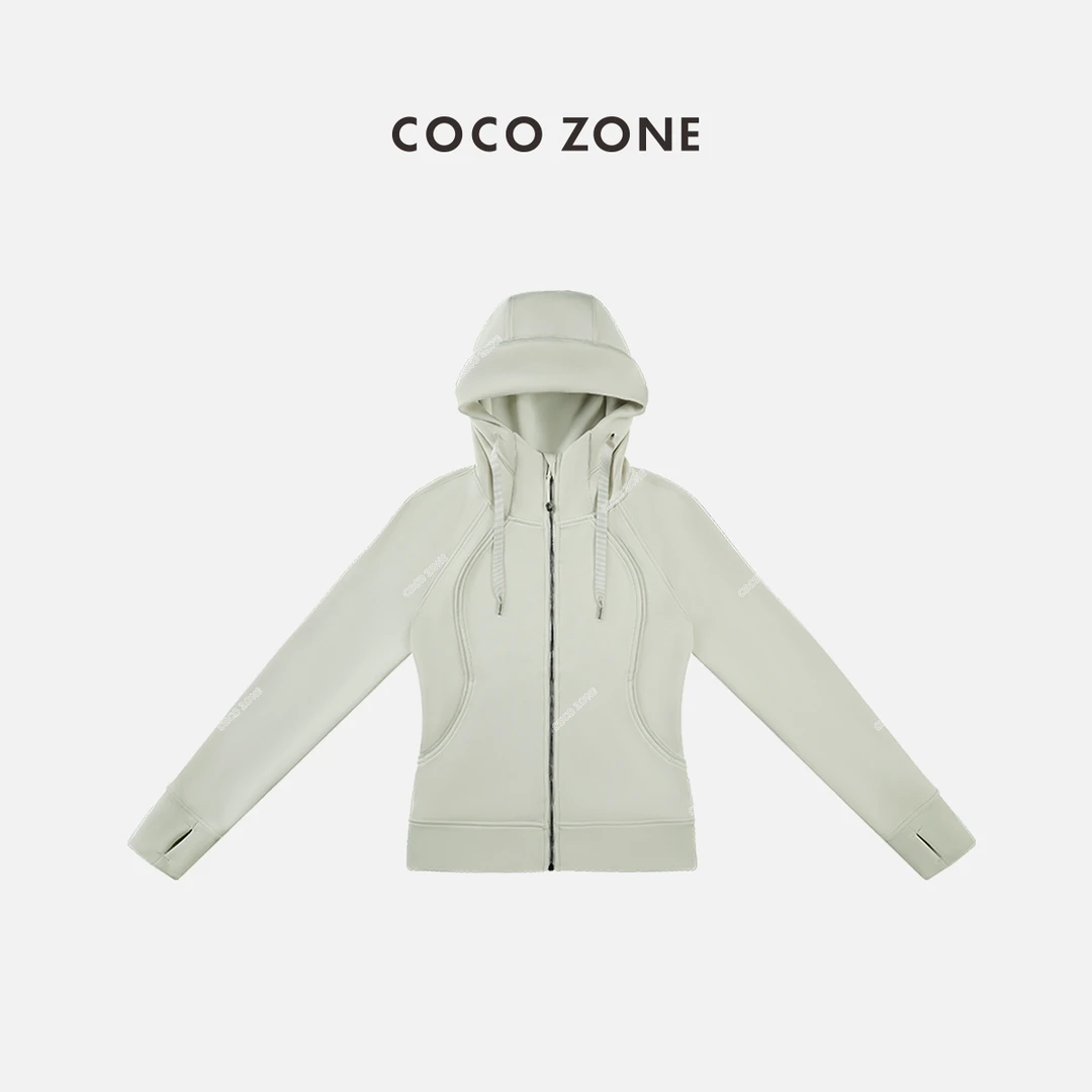 COCO ZONE 刘一一高级感拉链连帽外套休闲百搭长袖上衣 24C10345
