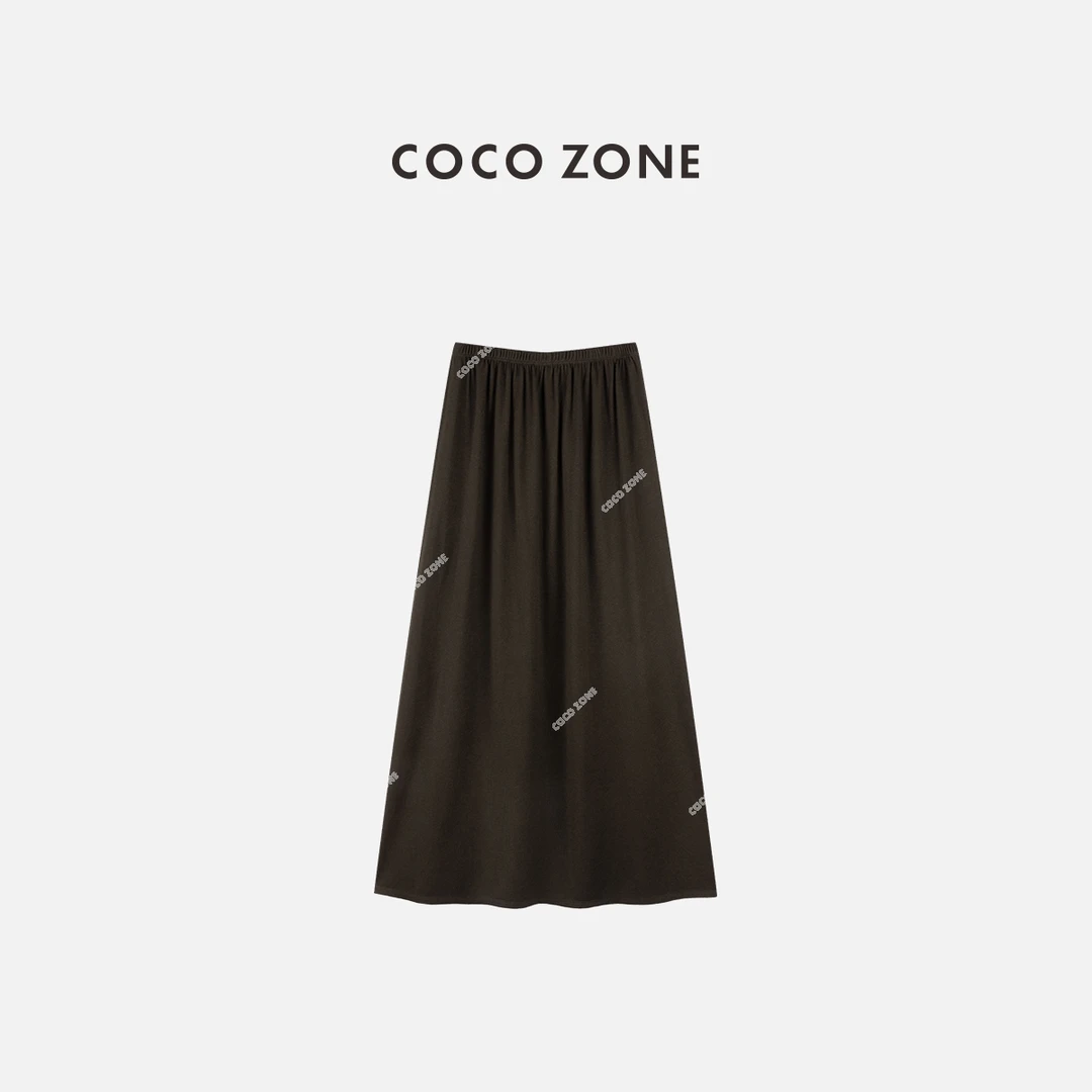 COCO ZONE 刘一一"考拉半裙"时尚简约松紧腰显瘦中长裙 CC2C2054