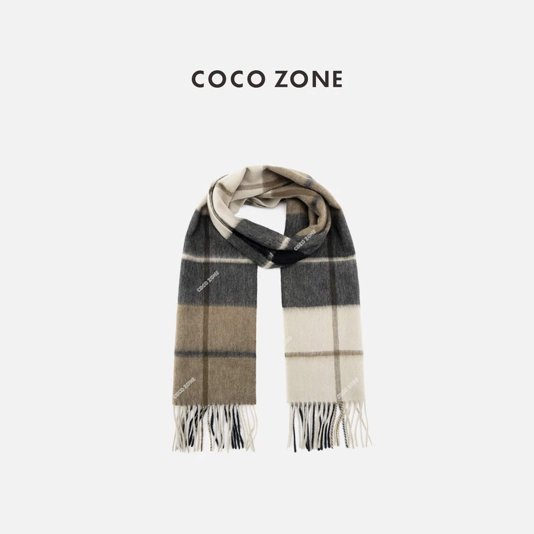 COCO ZONE 刘一一 时尚拼色格纹气质围巾百搭休闲围脖CC1C2094
