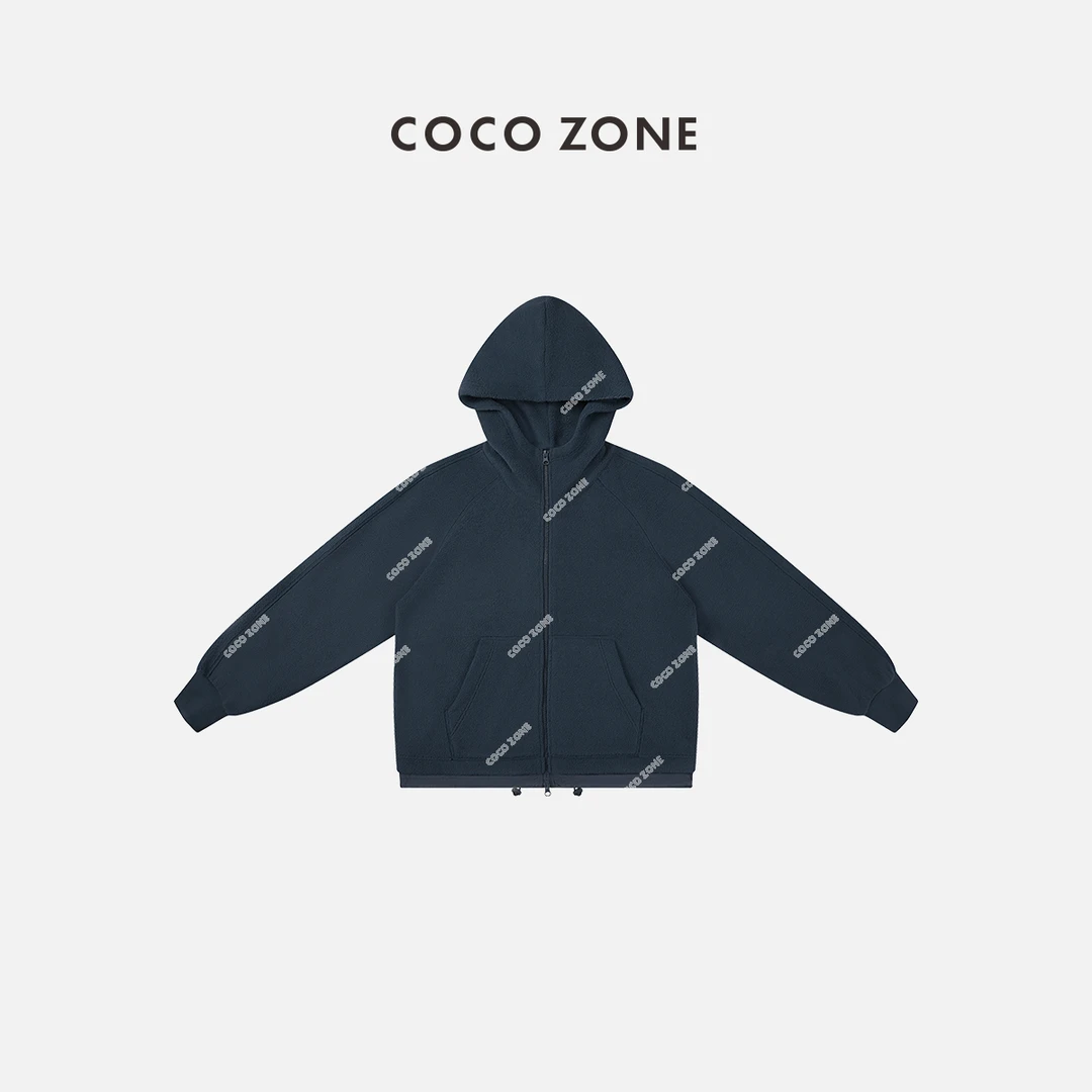 COCO ZONE 刘一一 秋冬连帽廓形卫衣卫衣绒感抽绳下摆23C19804