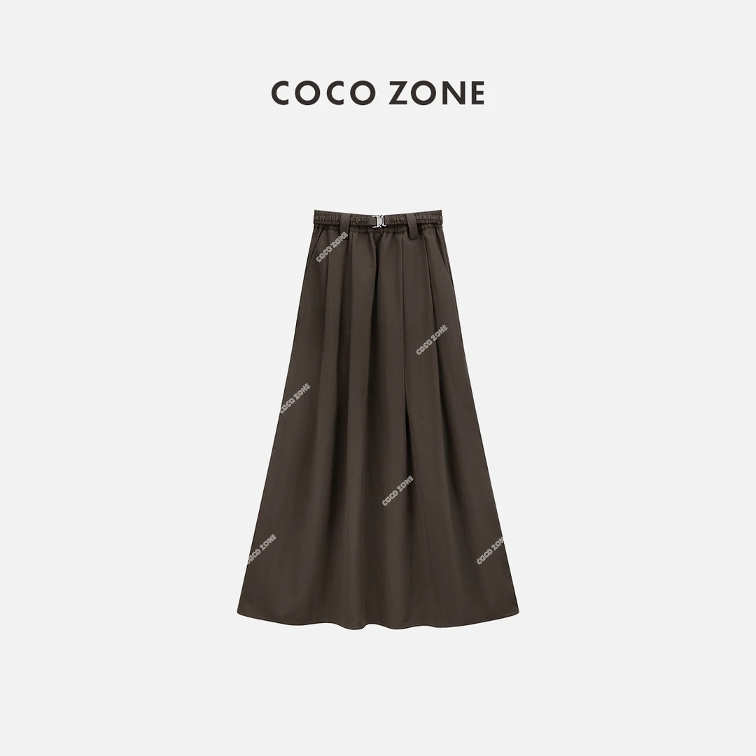 COCO ZONE 刘一一"咖啡裙"松紧腰时尚简约休闲半身裙 CC1B0901