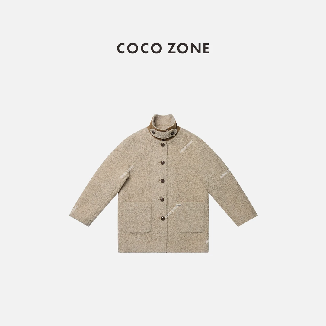 COCO ZONE 刘一一 秋冬复古高级感单排扣翻领外套 CC2D2762