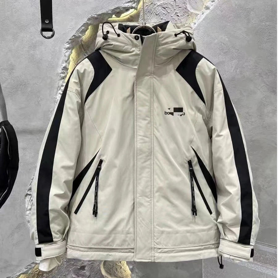 239916情侣款冬季撞色拼接户外百搭潮流羽服外套