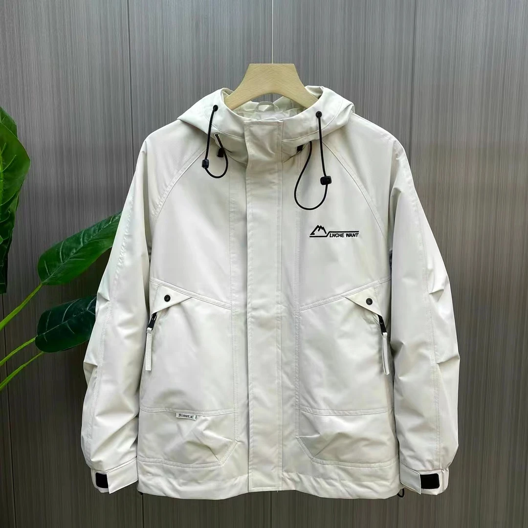 871#米色#冬季潮流休闲百搭连帽工装保暖加厚YY外套