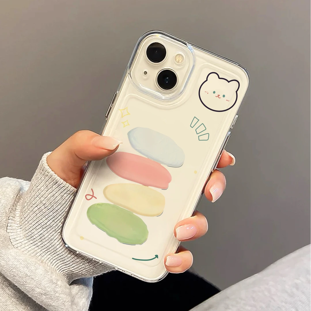 多巴胺小熊iPhone15手机壳苹果14透明13小米vivo华为oppo全包防摔