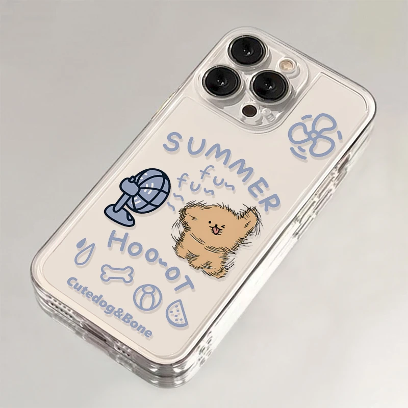 吹风扇小狗iPhone15手机壳14苹果13透明12小米vivo华为oppo全包软