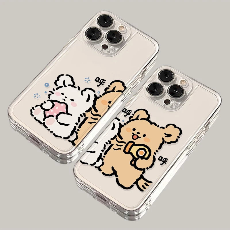 吹头小狗iPhone15手机壳14苹果13软12透明小米vivo华为oppo情侣套