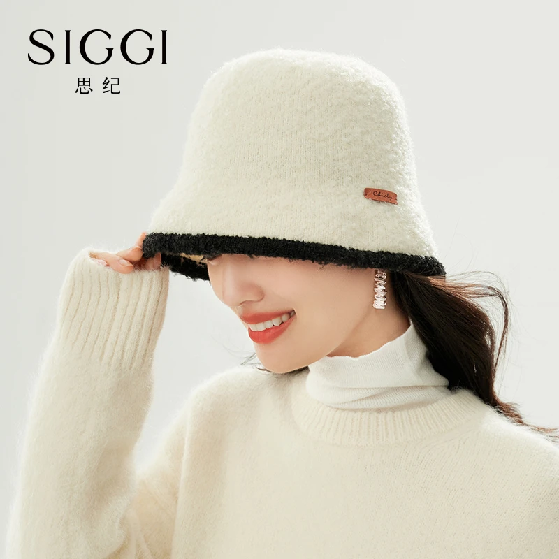 siggi 帽子女秋冬季新款小香风渔夫帽显脸小可折叠盆帽SI95264