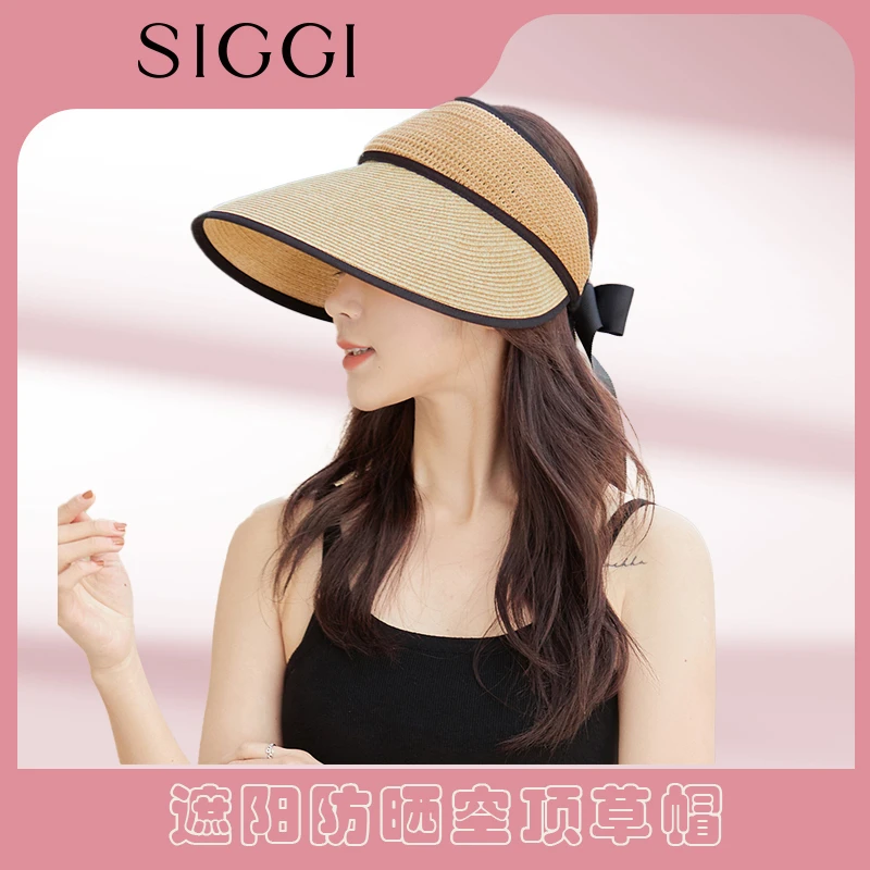 【SIGGI】夏季防紫外线时尚遮阳帽防晒草帽空顶帽凡饰CM92039