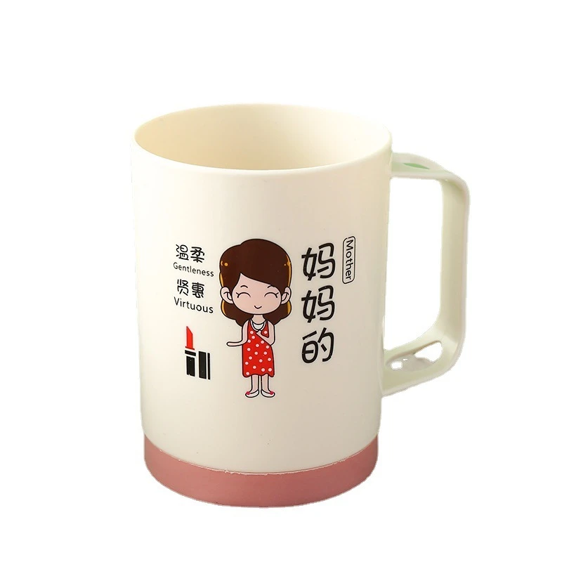 家庭套装洗漱杯创意卡通亲子塑料刷牙漱口杯加厚防摔壁挂式牙刷杯