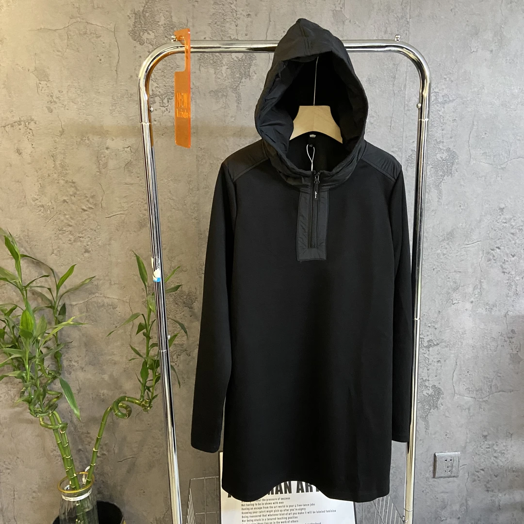 韩版时尚拼接连帽裙显瘦休闲百搭长袖连衣裙（200斤之内可穿）