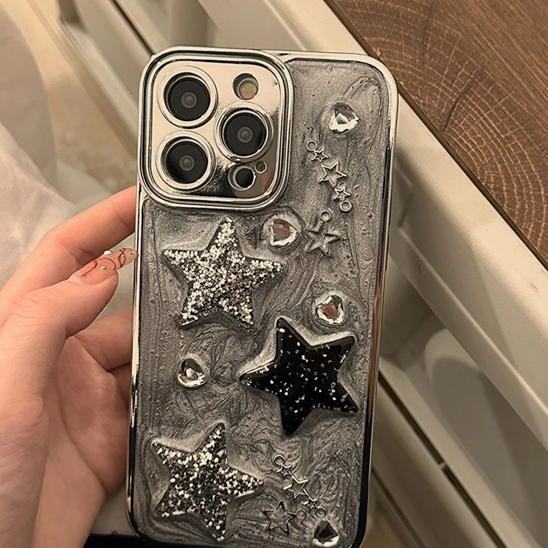 ins风高级闪粉星星iPhone14手机壳苹果15promax/11/12/13promax女