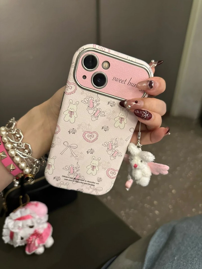 ins风高颜值蝴蝶结兔子iPhone13苹果14新款15pro Max手机壳12全包