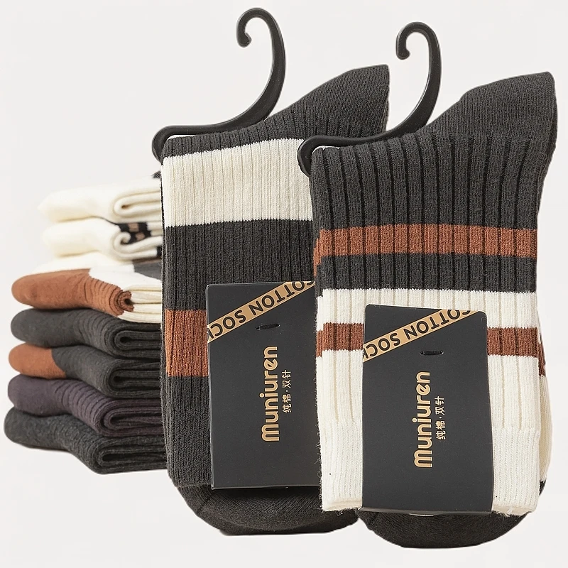 新疆棉袜2025爆款男款袜子男士中筒袜100%全棉保暖加厚商务防臭袜