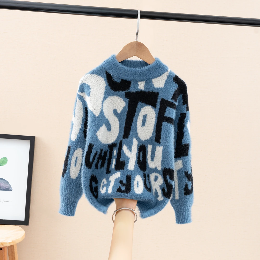 儿童2025秋冬款毛衣女童贴身保暖上衣毛衣男童中领洋气时尚针织衫