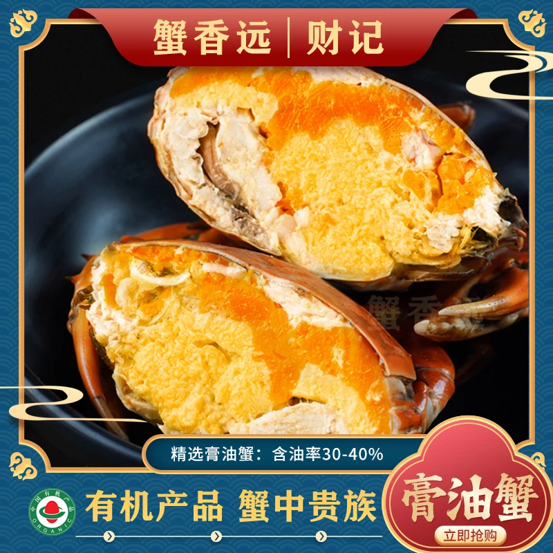 【有机膏油蟹5-5.5两】蟹香远源头蟹场直供优质螃蟹生鲜顺丰