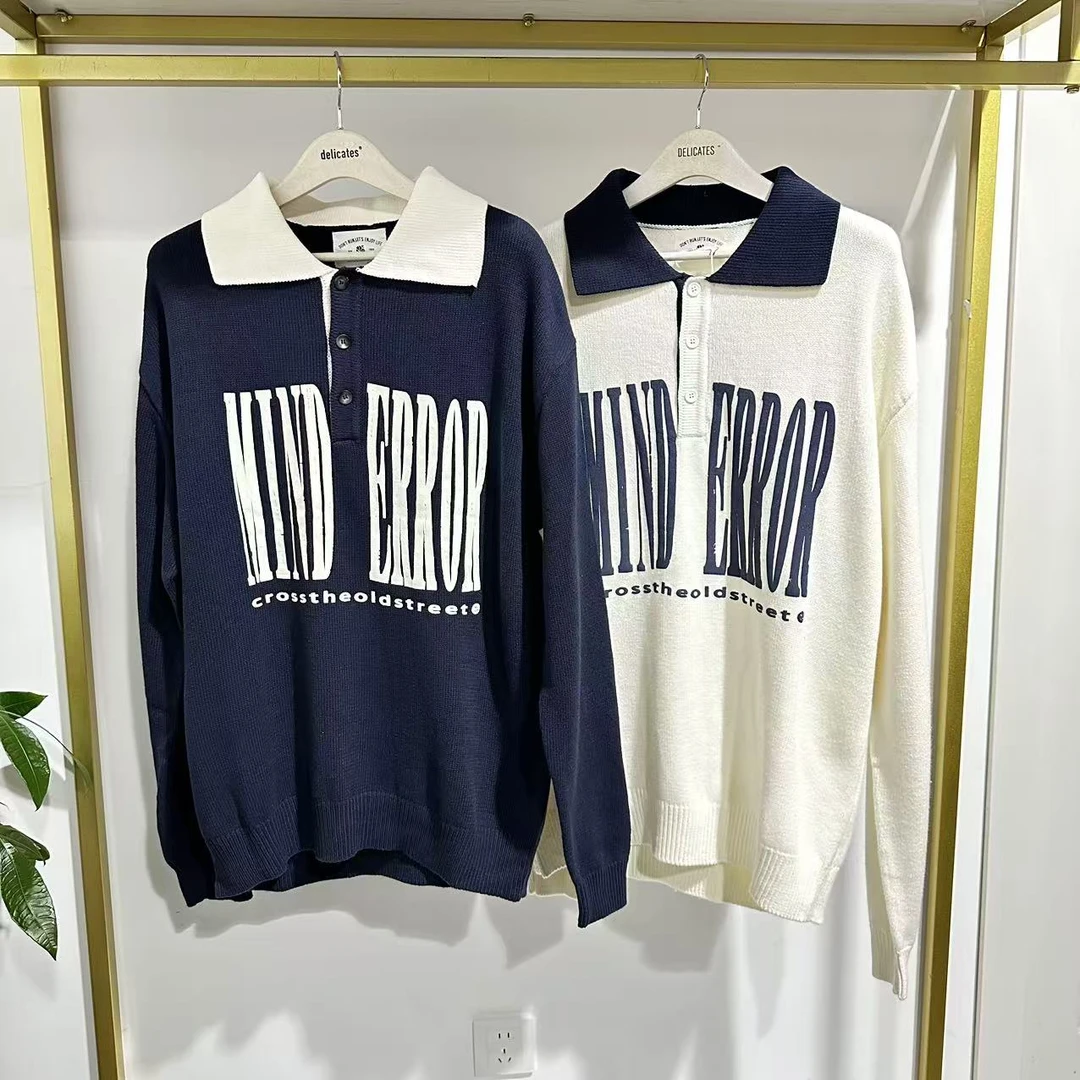 M-16 24秋季新款两色立体字母印花长袖POLO  P3105