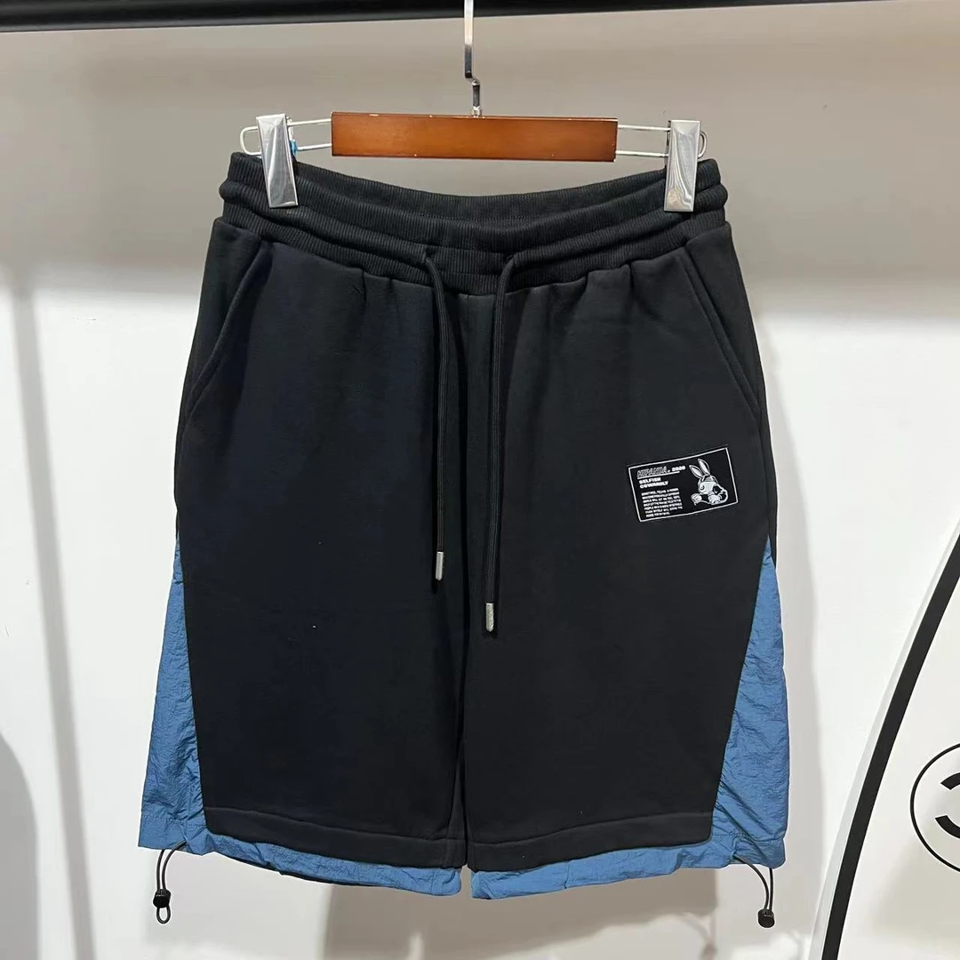 （2.18）H-38 HIP 24新款潮牌情侣款拼色针织休闲短裤 01829