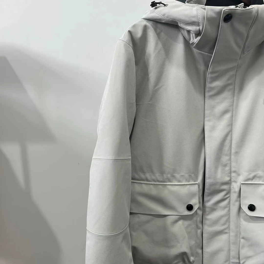 AF-8  潮牌情侣款冬季内里可蓄热发热膜灰色冲锋羽绒服 83848