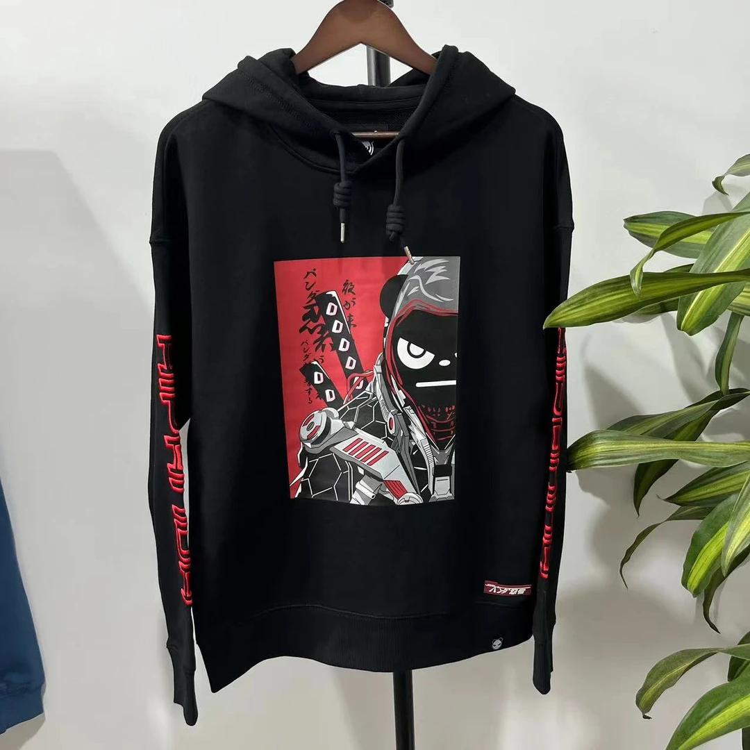 H-26 HIP 24新款秋季潮牌男两边刺绣潮流时尚连帽卫衣 21811