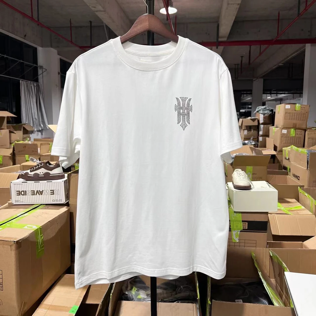 （4.7S-25 24夏季潮牌情侣烫钻夏季休闲短袖T 0011S