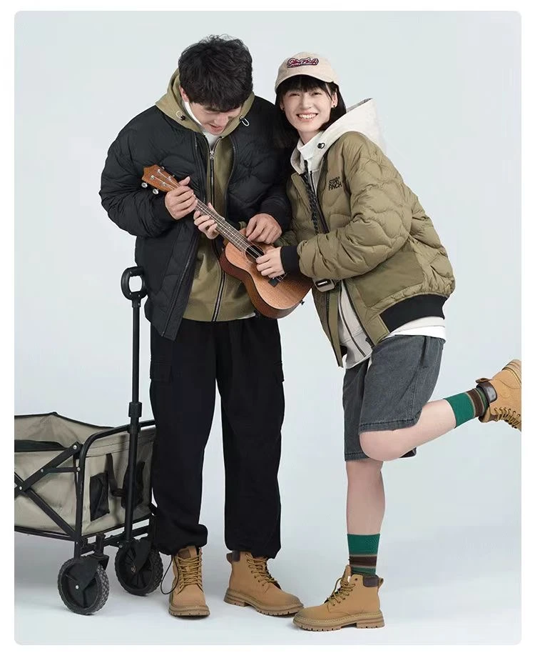 娜娜[AF-1]24新款潮牌情侣款字母刺绣两色休闲棒球领羽绒服 41025