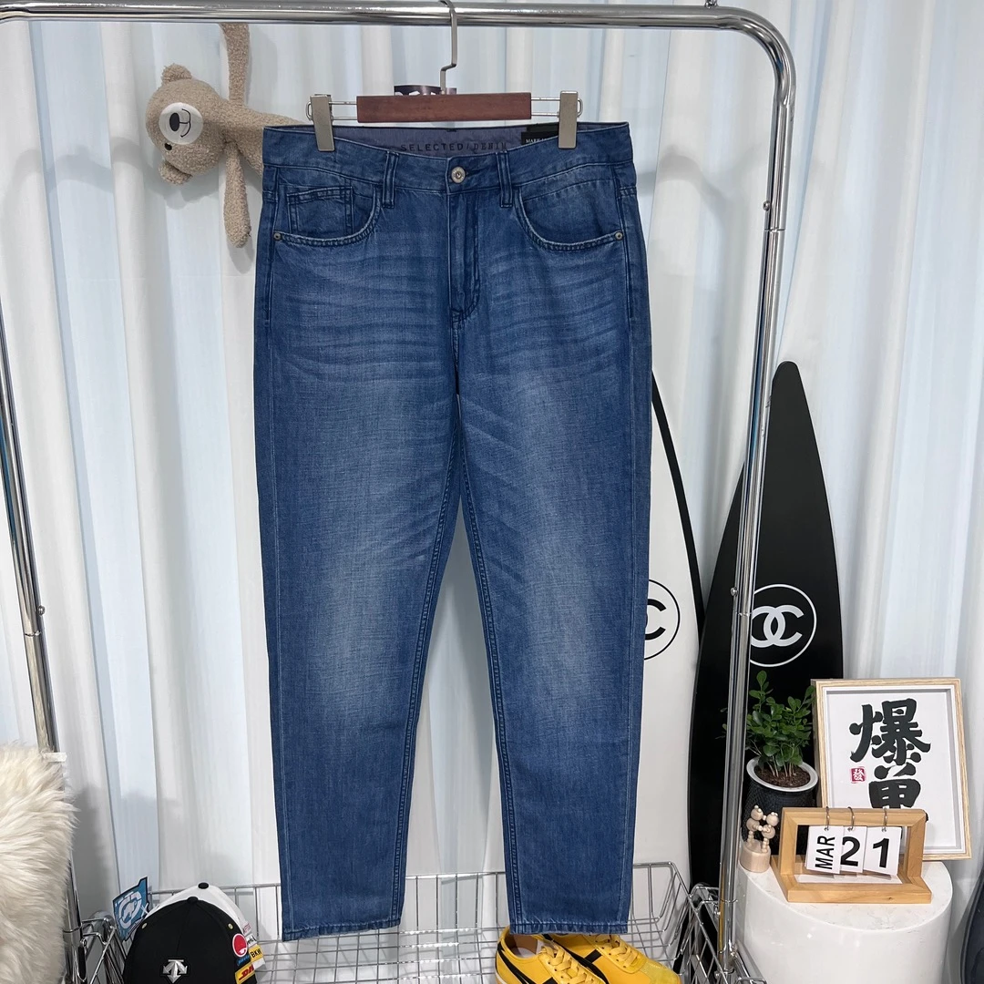 （10.10）R-2 夏季薄款男士蓝色水洗舒适时尚百搭潮流牛仔裤  U0014