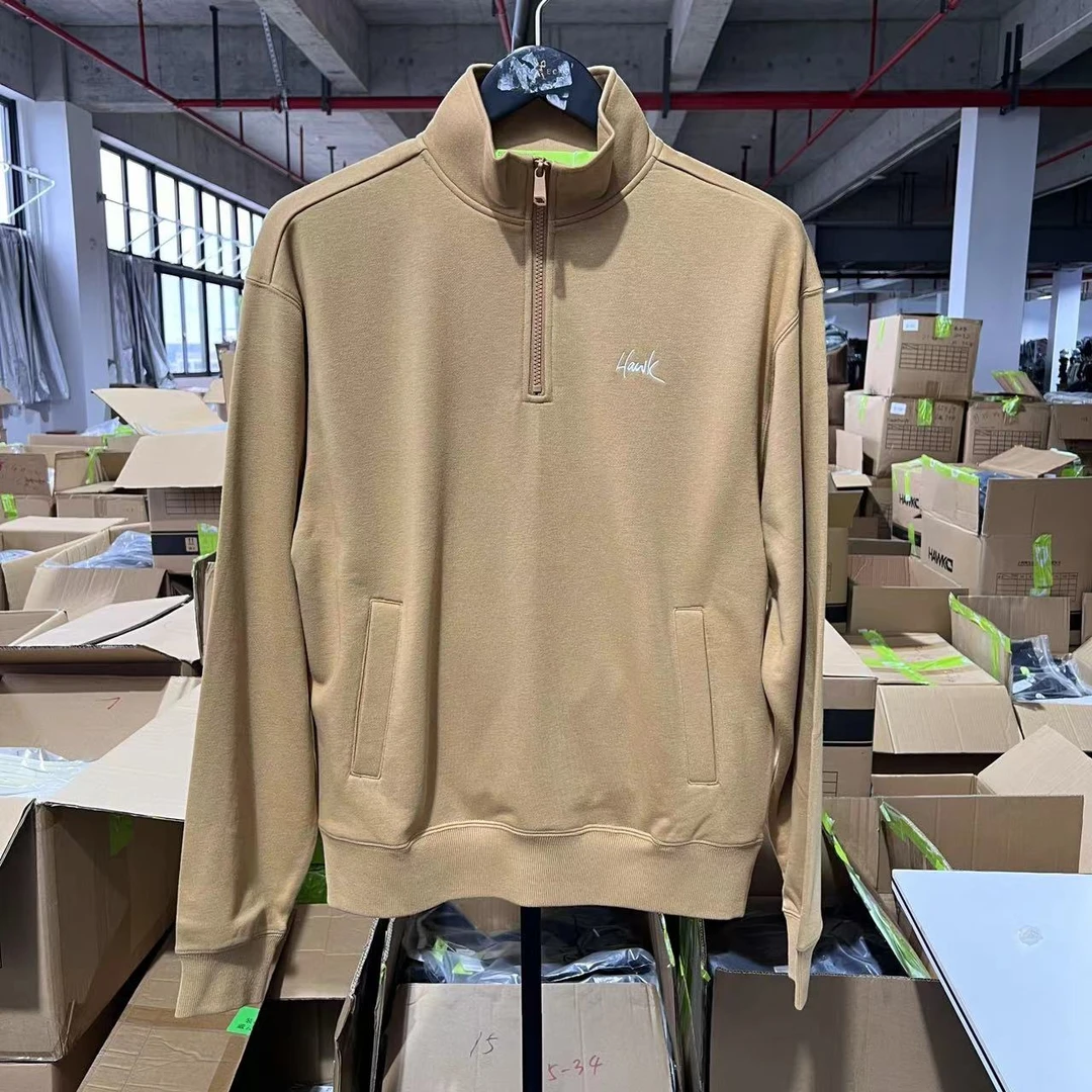 C-14 24秋季潮牌情侣款半拉链立领套头衫 0924I