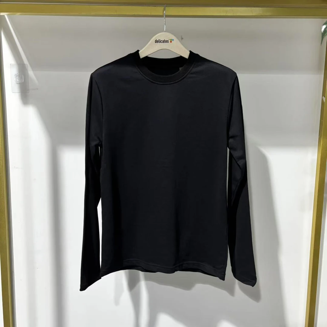 潮牌24秋季新款黑色圆领基础纯色套头卫衣 96634