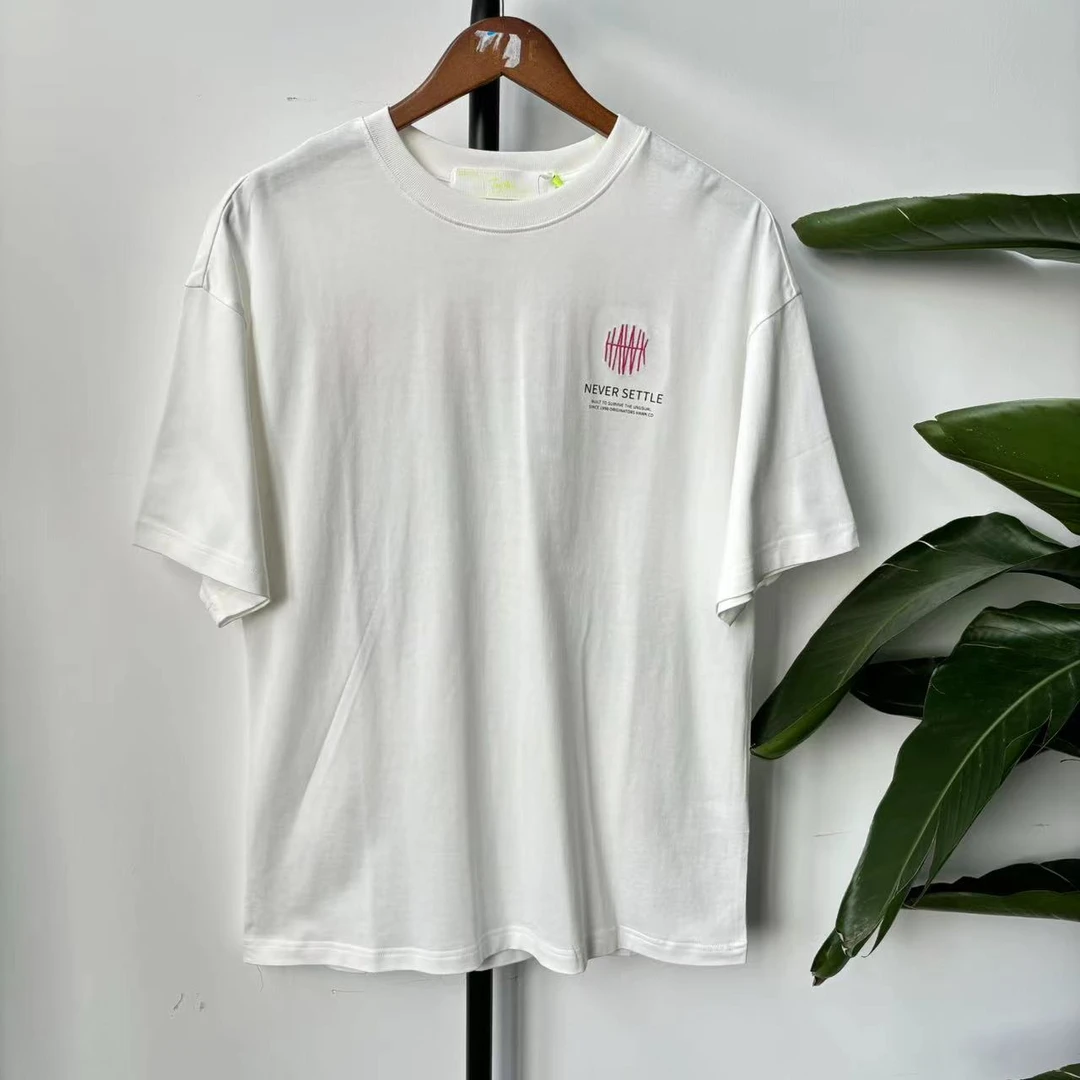 （4.7）S-12  24夏季潮牌情侣款胸口图案印花简约运动短袖T恤 0951S