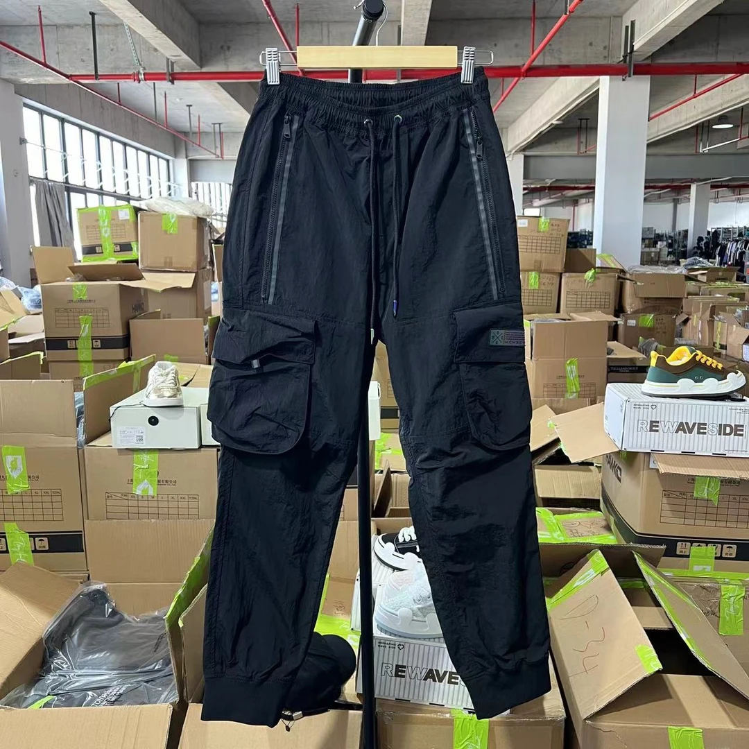 （4.7）S-33  潮牌情侣款黑色休闲束脚运动裤 02200